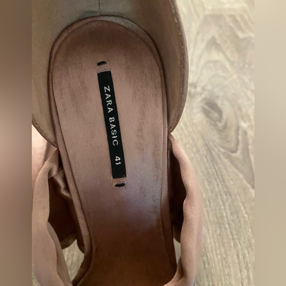 Zara Chunky Crystal Embellished Satin Heels Sandals Size 41 - Picture 12 of 14